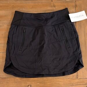 Athleta Black Skort with Dual Zipper Pockets